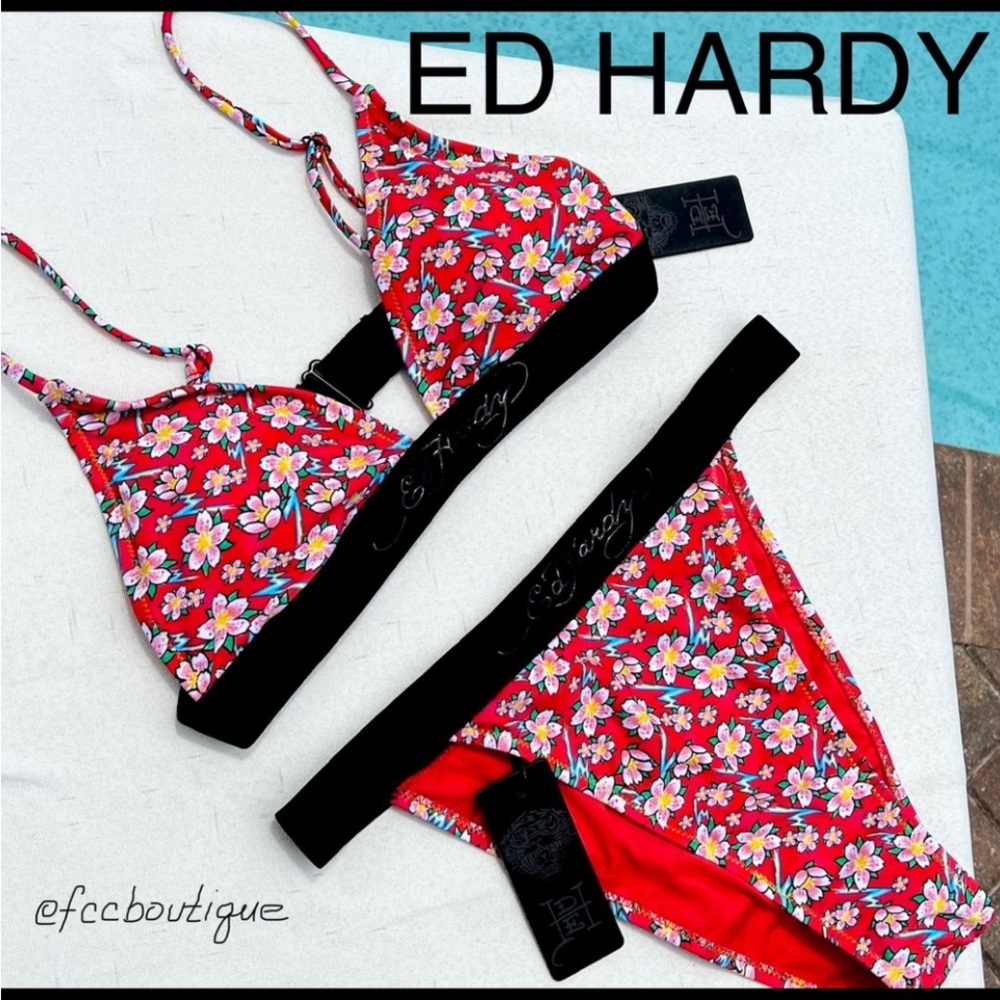 ED HARDY Floral bikini red size L